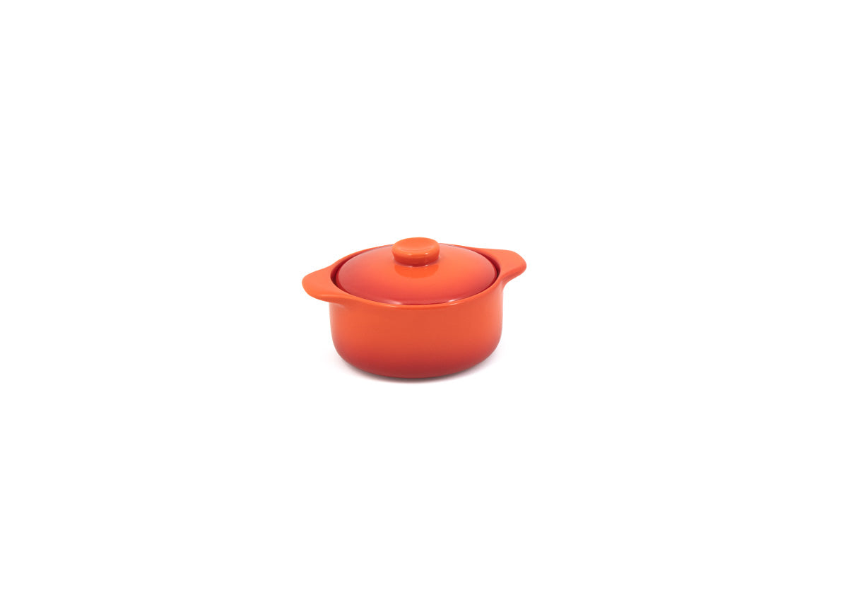7 oz Round Kiln® Ovenware Dish with Lid - Blood Orange - Pack of 12