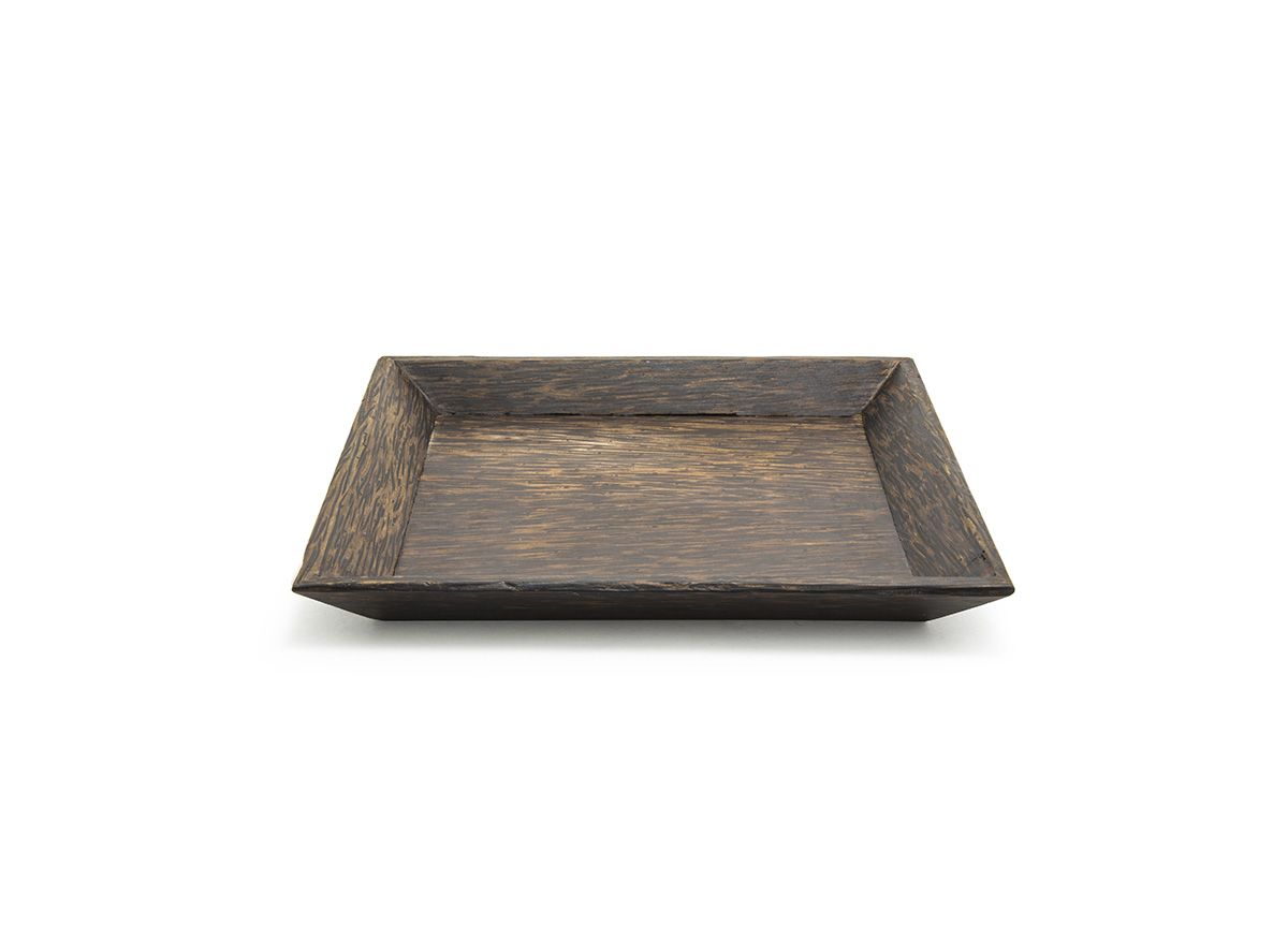 9.5" Square Palm Wood Plate - Pack of 6