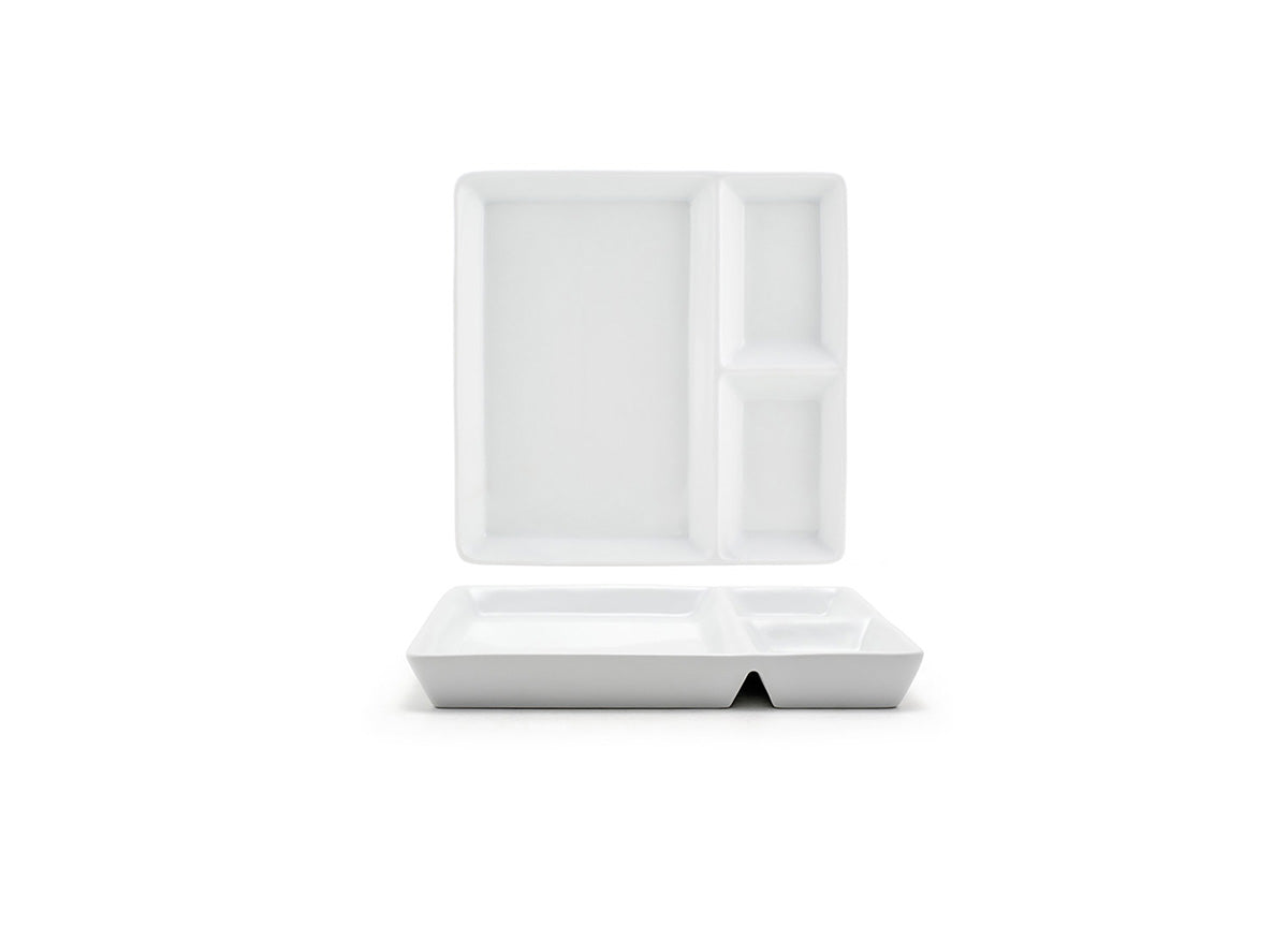 7.5" Square Mod® Divided Plate - Pack of 12