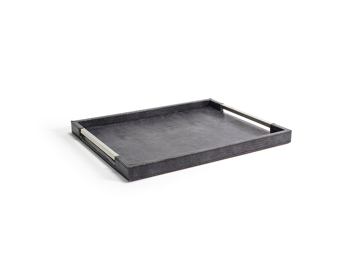 16" x 12.75" Sumatra Handled Tray - Graphite - Pack of 2