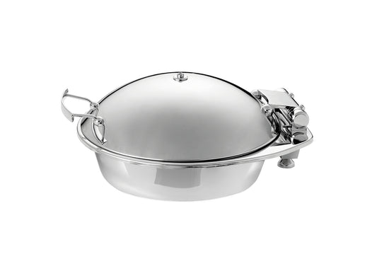 6.5 qt Round Smart Chafer with Stainless Steel Lid and Food Pan - Pack of 1