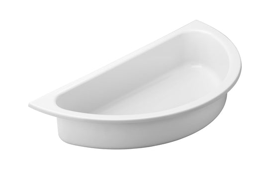 16" Half Round x 3" Porcelain Coated Food Pan - 5.7 qt - Pack of 1
