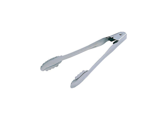 9.75" Mirrored Stainless Spring Tongs - Silver - Pack of 6