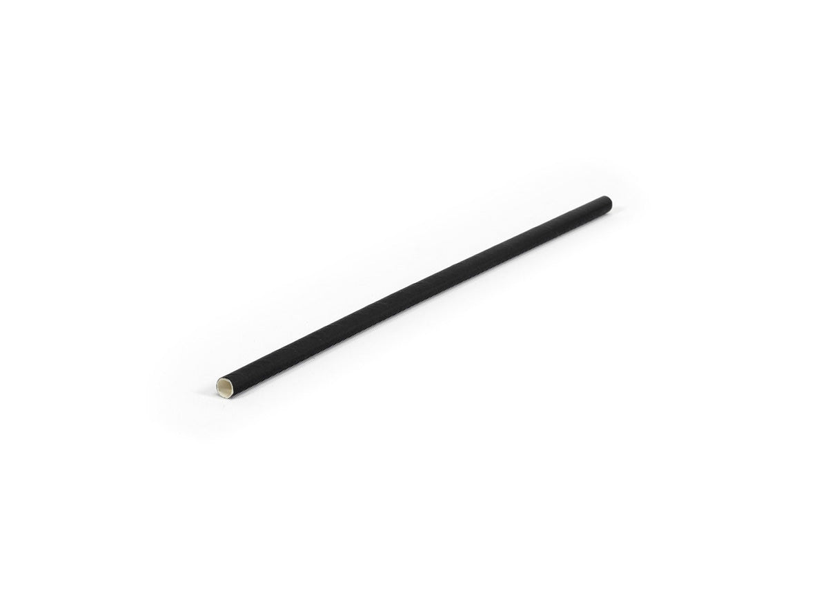 7.75" Long Lasting Paper Straw - Black - Pack 2400 - Pack of 1