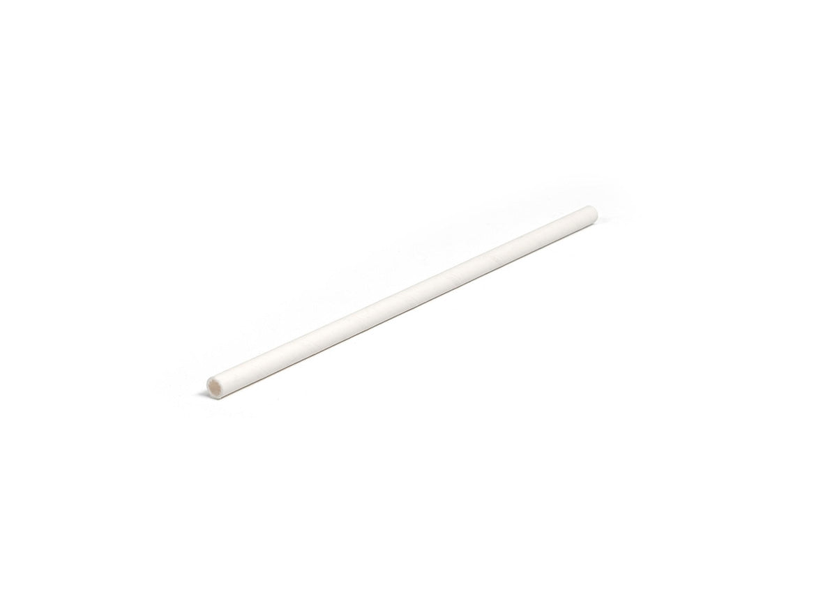 7.75" Long Lasting Wrapped Paper Straw - White - Pack 2400 - Pack of 1