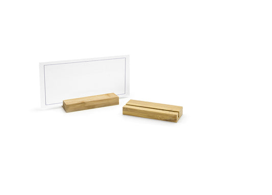 3.75" x 1.5" Bamboo Menu/Sign Holder - Pack of 12