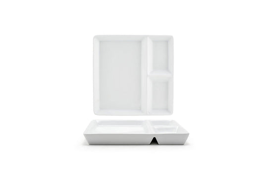 7.5" Square Mod® Divided Plate - Pack of 12
