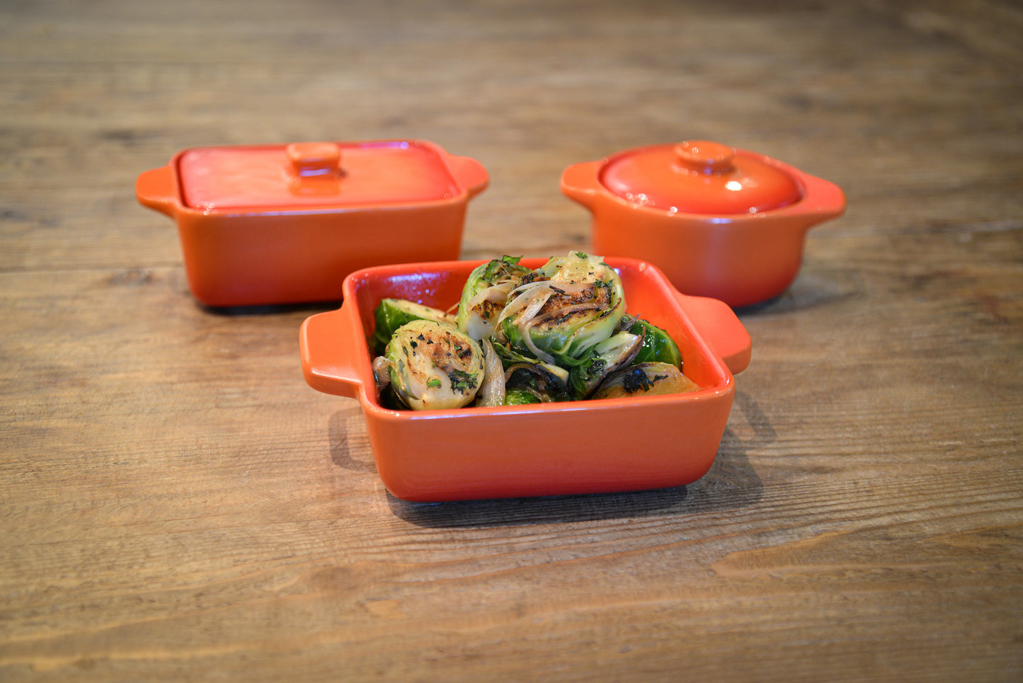 7 oz Round Kiln® Ovenware Dish with Lid - Blood Orange - Pack of 12