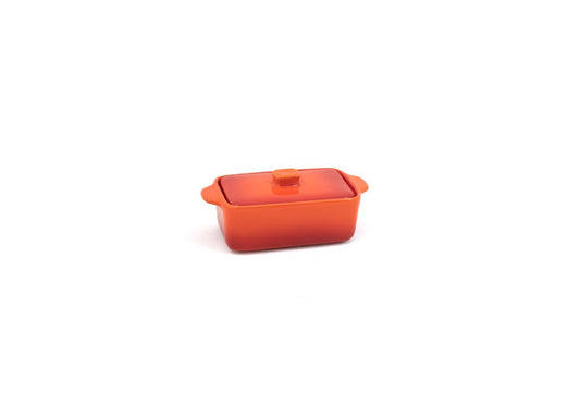 10 oz Rectangle Kiln® Ovenware Dish with Lid - Blood Orange - Pack of 12