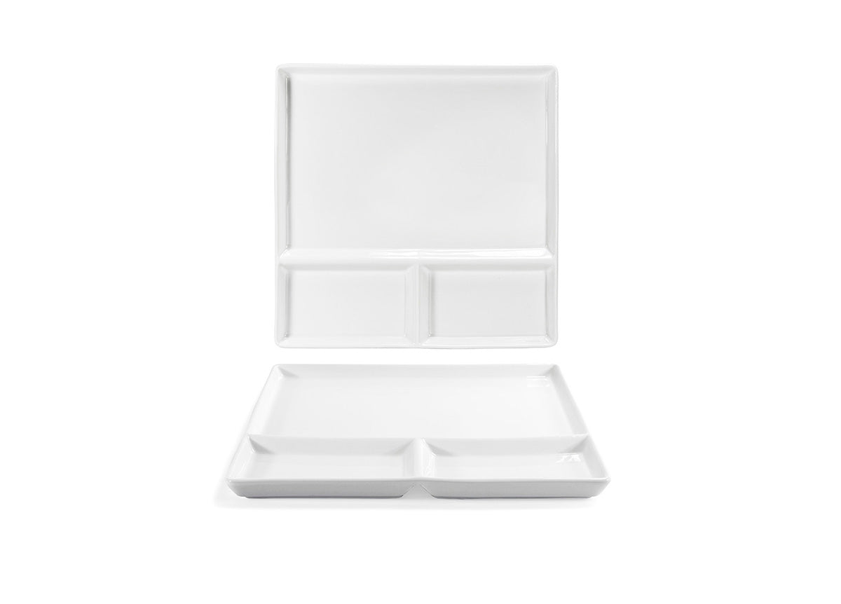 10.75" Square Mod® Divided Plate - Pack of 4