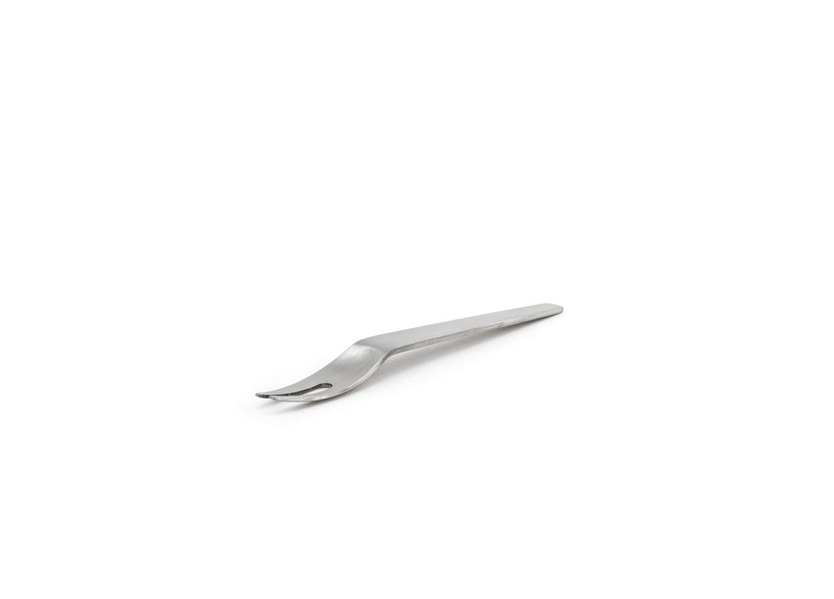 4.25" Brushed Stainless Mini Scoop Fork - Silver - Pack of 12